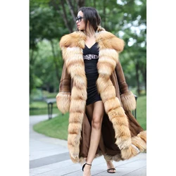 2021 new hot sale winter European imported mink fox fur coat men and women full mink super long