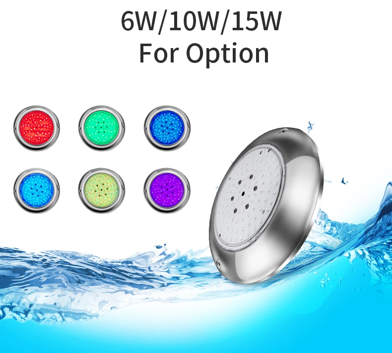 Refined New 316L stainless Steel 150mm Ip68 Waterproof Warm White Rgb Switch Control Led Swimming Pool Light