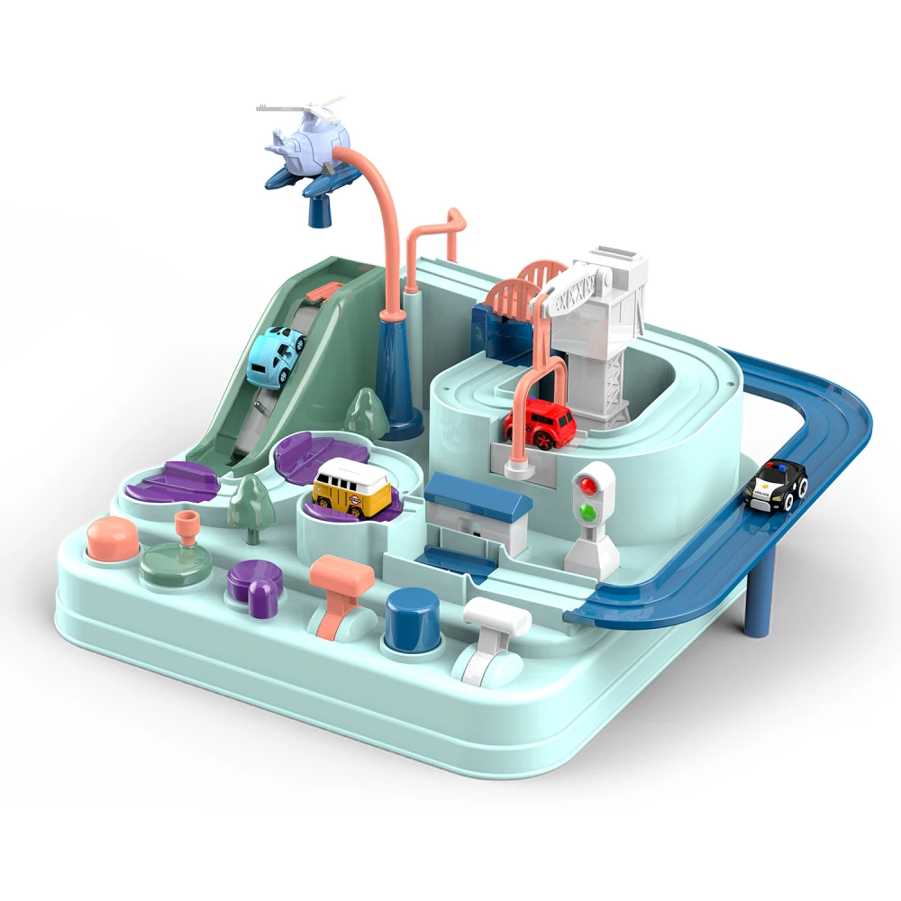 Interactive Racing Train Model Unisex Plastic Brain Mechanic Train Space Rocket Animal Toy Educational Track Adventure Game