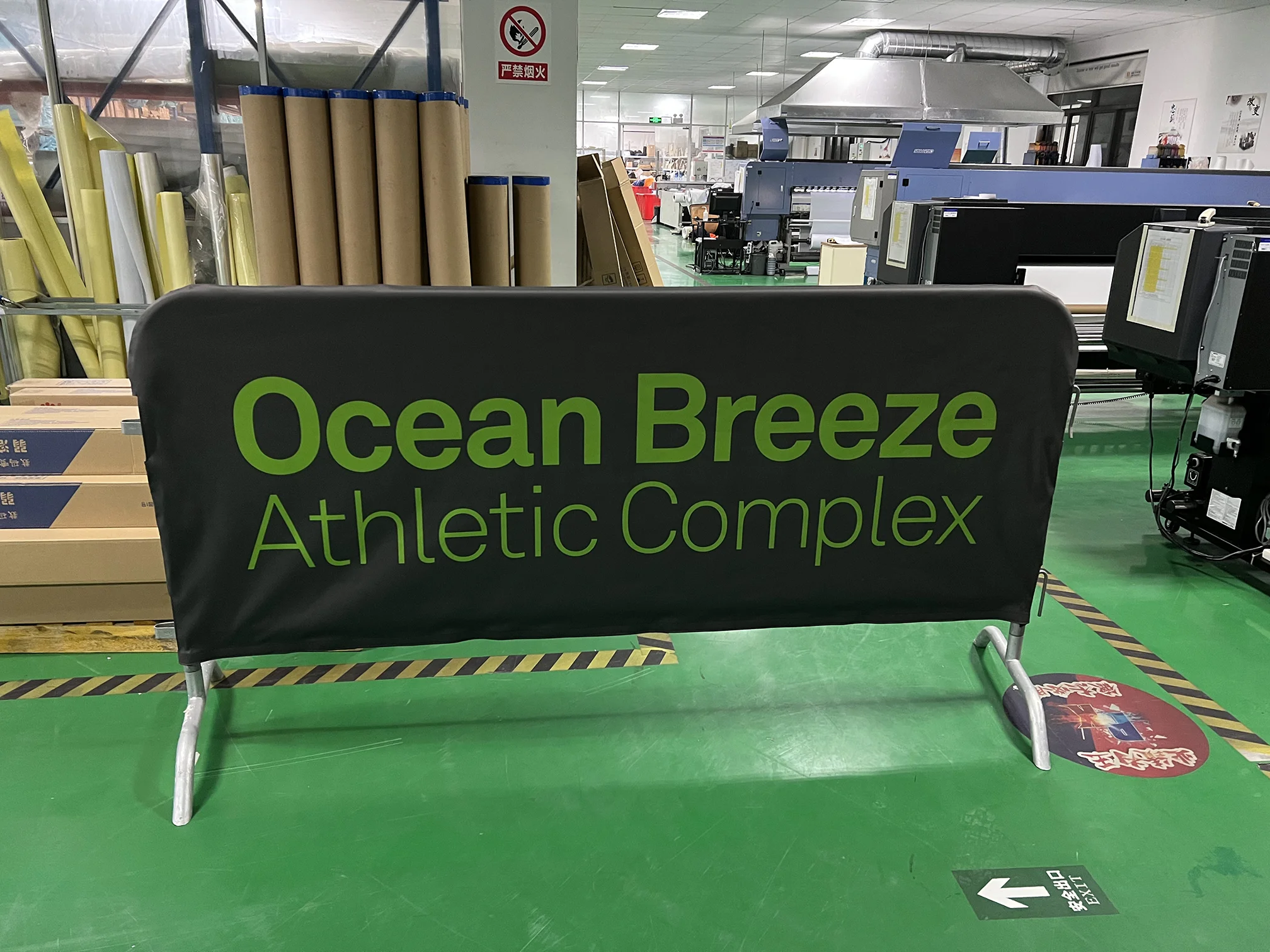 Double Sided Mesh Fabric Barricade Barrier Jacket Covers Crowd Barrier Cover Banner for Outdoor