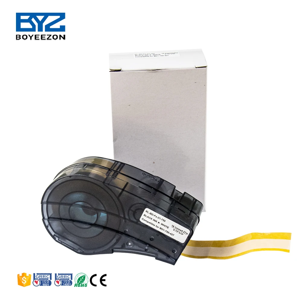 Boyeeon BD-M21-750-427 этикетка Совместимость винил 19 05 мм * 4 27 м запечатанных лент для Brady BMP21 плюс