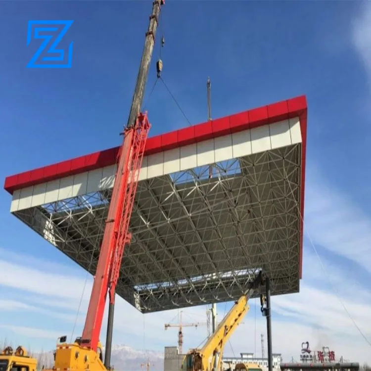 Best price steel structure space frame gas filling station gas station equipment for sale