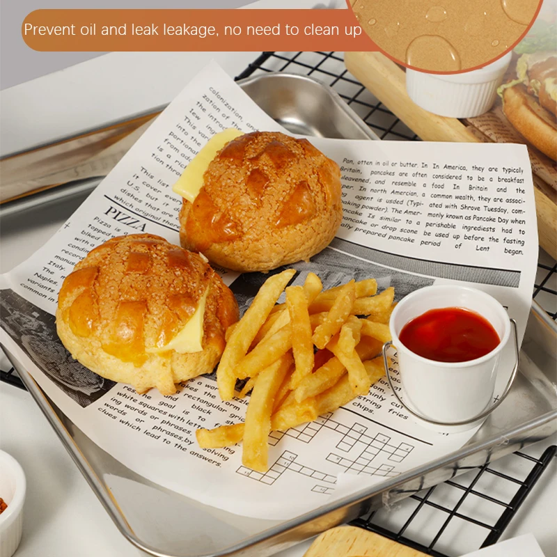 Wholesale Oil Proof Paper Restaurant Snack French Fries Greaseproof Papers Fries Food Disposable Wrapping Paper