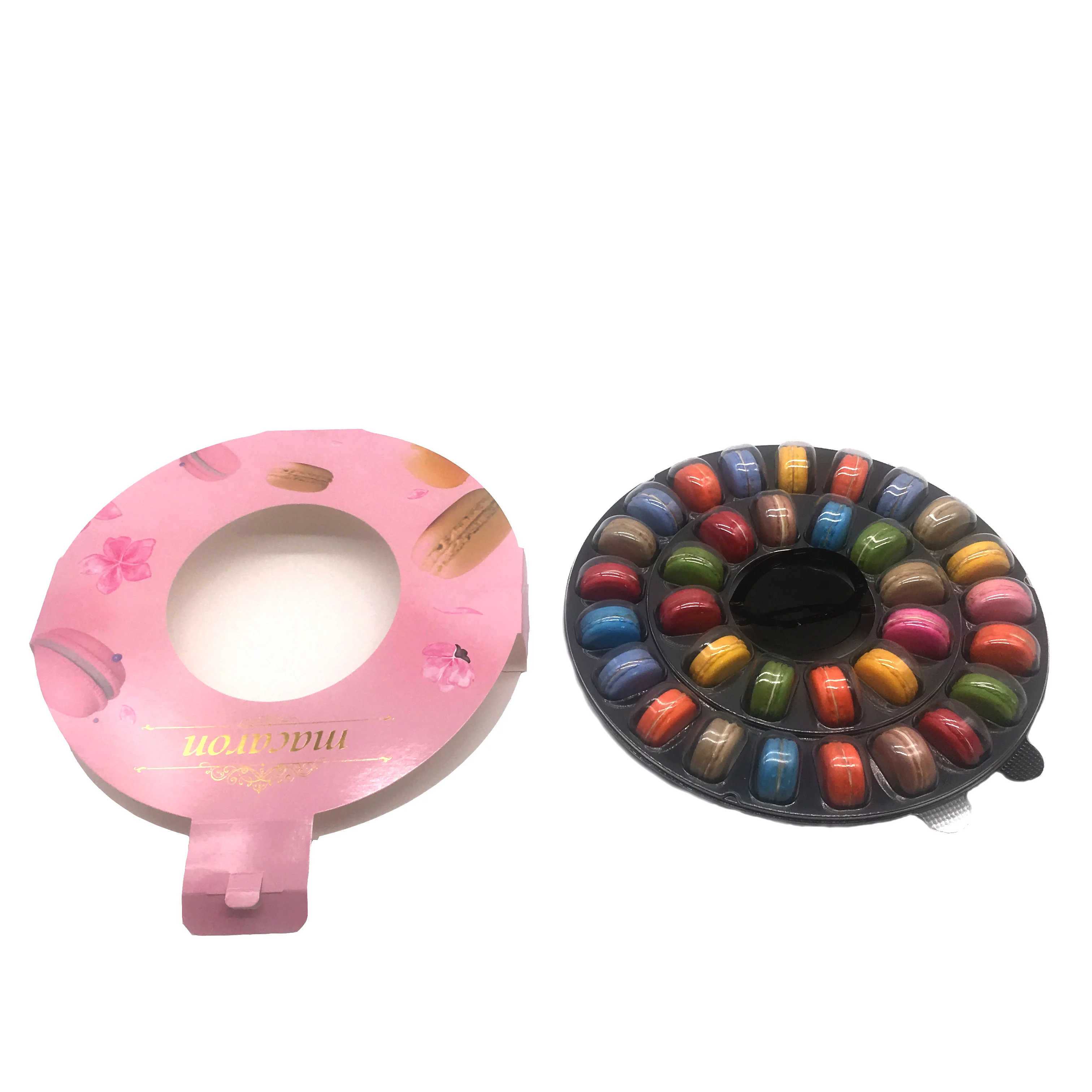 Custom Macaron Clear Tray Recyclable Macaron Packaging Transparent Box  Plastic Tray Macaron Chocolate Cookies Tray
