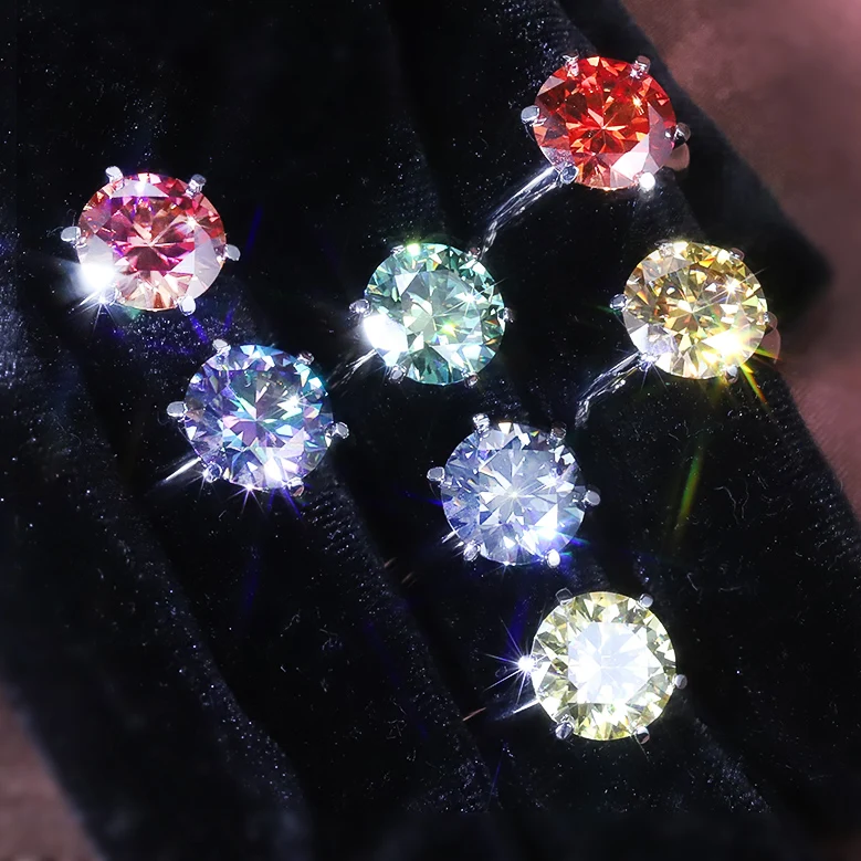 Соблюдения обручальное 5CT цвет Муассанит ювелирные изделия с бриллиантами оптом для женщин 925 серебро 5 карат муассанит кольцо