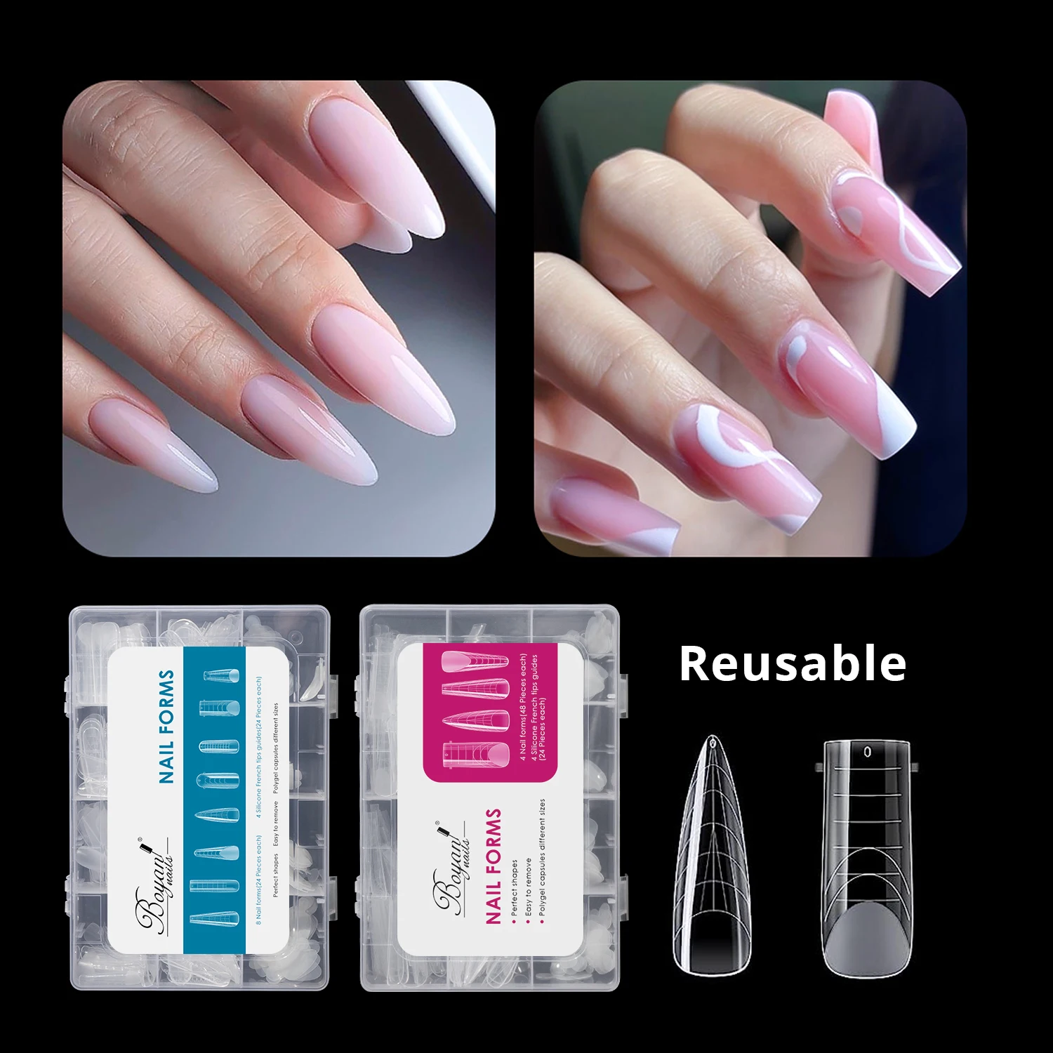 Wholesale Private Label XL XXL Nial Extensions Quick Building Butterfly Gel x Salon Nail Tips Nail Form