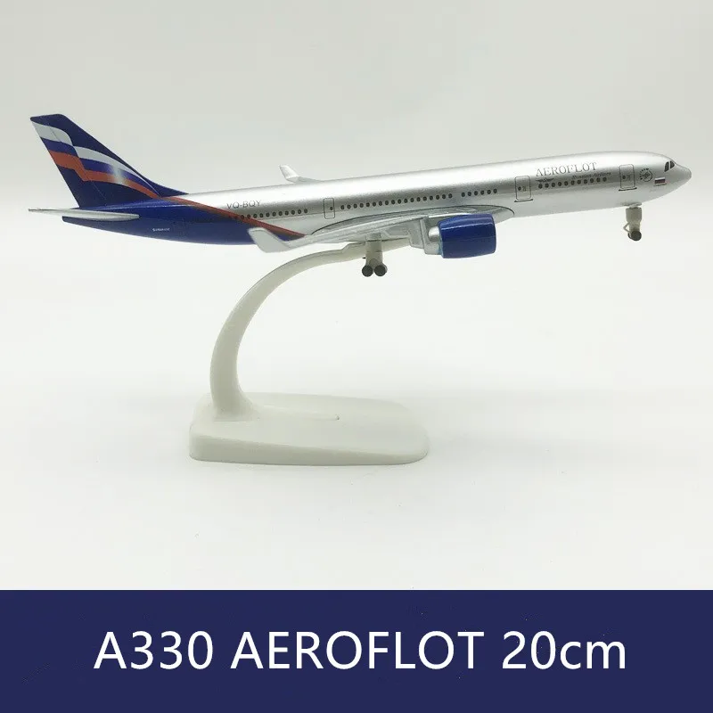 Christmas Gift & Crafts Alloy Material Scale 1:200 20cm Airbus A330 AEROFLOT Airplane Model with Wheels