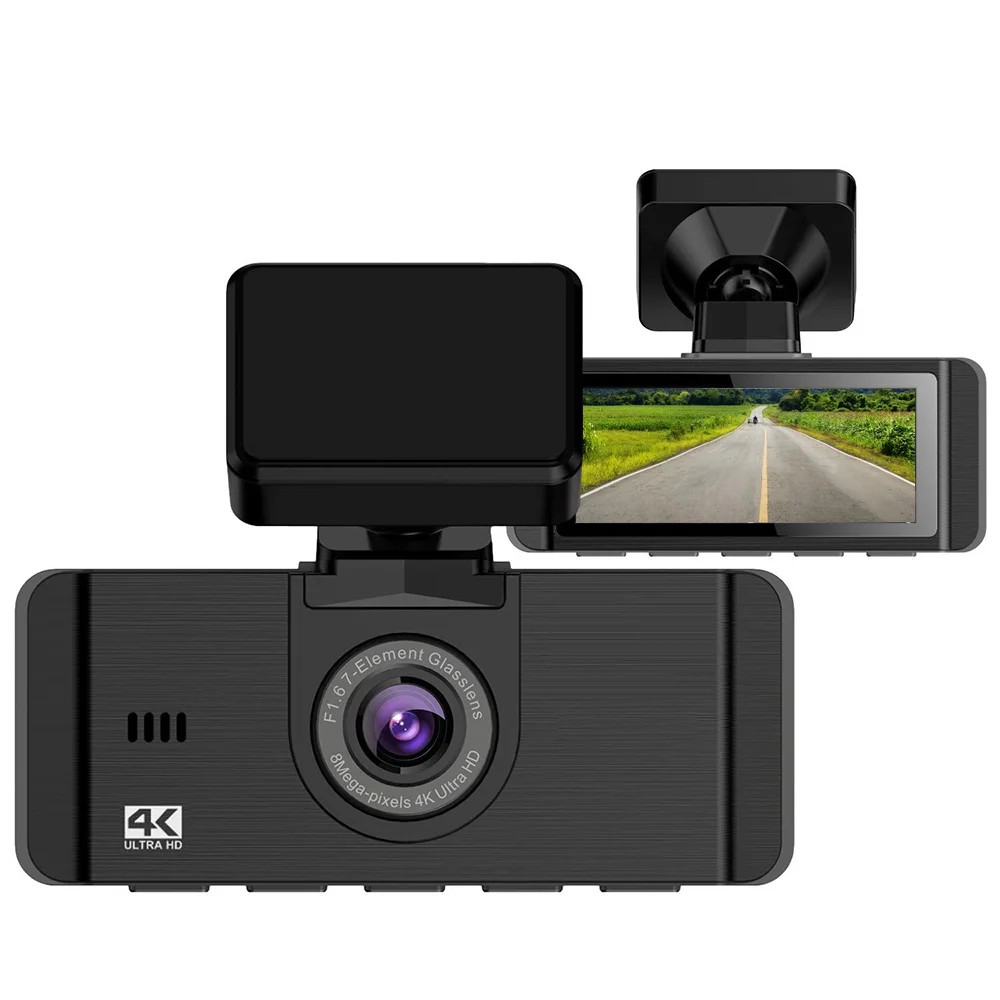  2021 New Designed Car Camera 4K+1080P Dual DVR with Front and Rear Sony WiFi GPS Supporting Parking