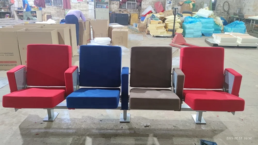 2024  New Style Luxury Single Leg Folding Seat Conference Hall Auditorium Chair