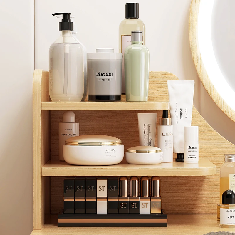 new design home makeup vanity round mirror led dressing table fashion chest dresser for bed room