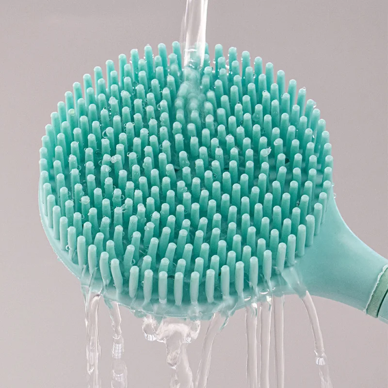 Long handle silicone back bath scrubber cleaning brush