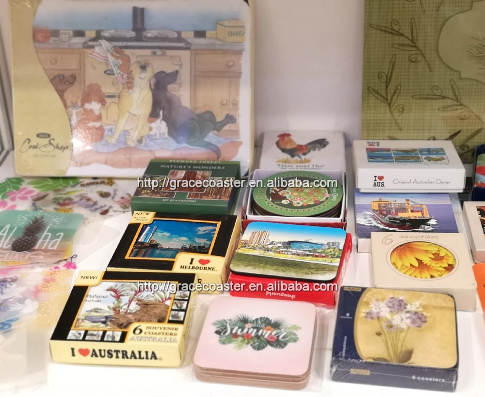 High quality cork backed coaster square wooden coaster