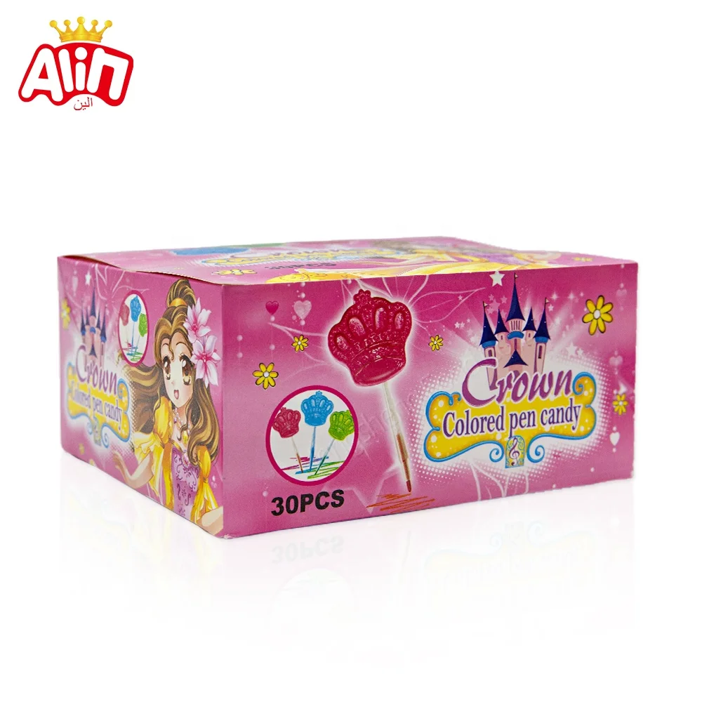 toy candy wholesale Custom Private Label Crown Lollipop + Watercolor pen stationery