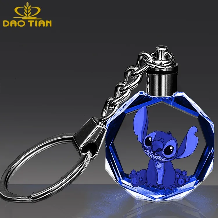 Wholesale custom 3d keychains plush dog keychain hot dog keychain with changeable led light for promotion gift or birthday gift