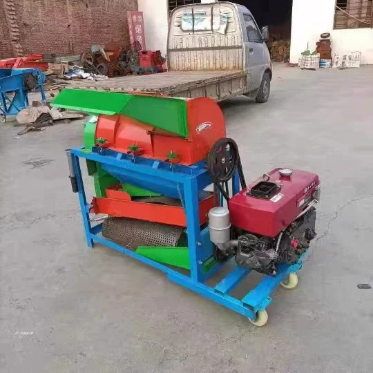 WEIYAN High Efficiency Diesel engine big tires corn thresher and peeler sorghum wheat maize corn thresher peeling -free