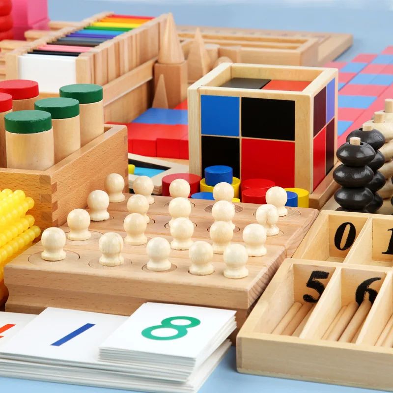 Kindergarten Wooden Educational Montessori Teaching Aids Toys Materials Full Set