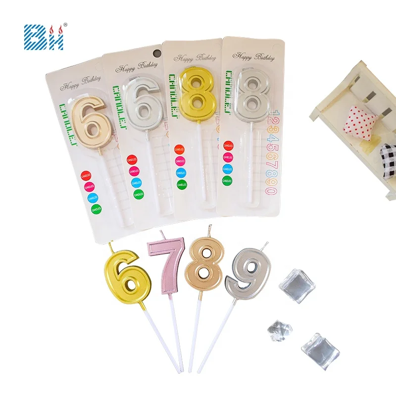 Wholesale Number Candles 0-9 Wax Cake Candle for Party Decoration Supplies Gift Set