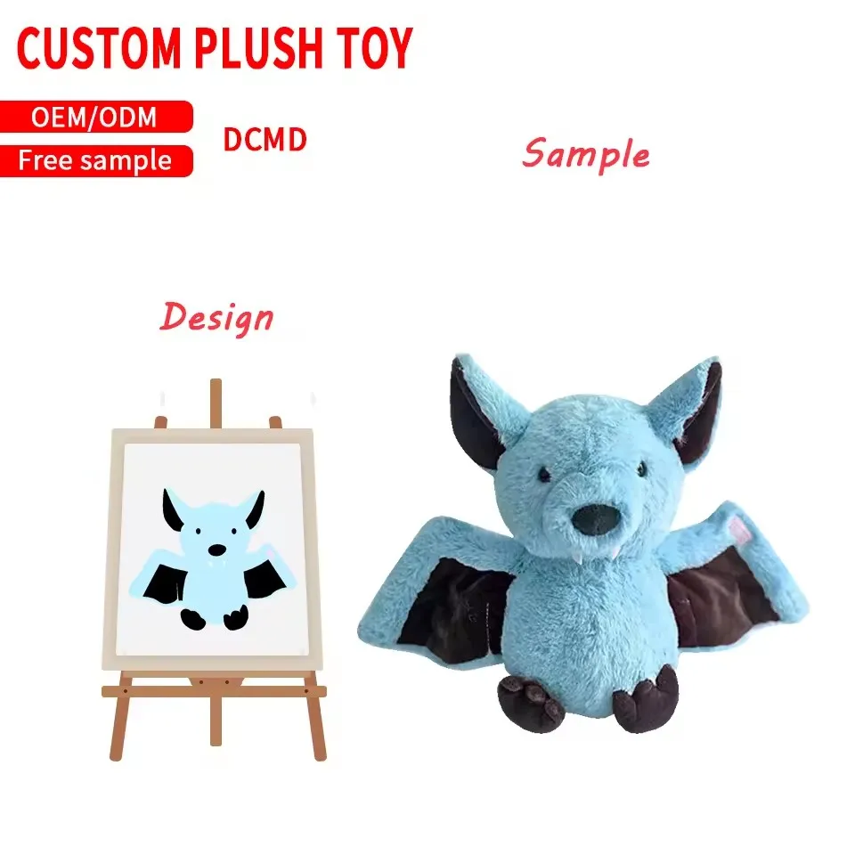 Factory wholesale custom plush toys cute animal toys high quality guarantee bat plush toys gifts