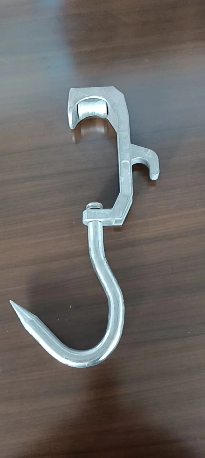 New Steel Ring Pulley Hook for Cow Abattoir Butchery Plant Equipment Custom Size for Cattle Slaughter Front Wheel Use
