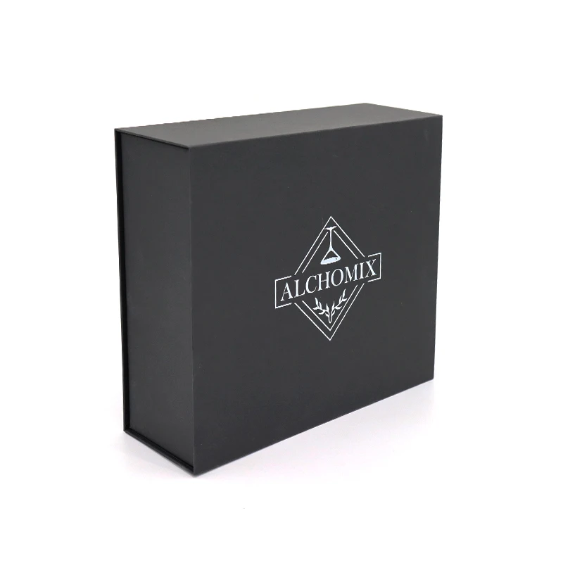 Luxury Black Book Shaped Rigid Cardboard Foldable Gift Box Custom Print Paper Clamshell Magnetic Gift Box With Insert