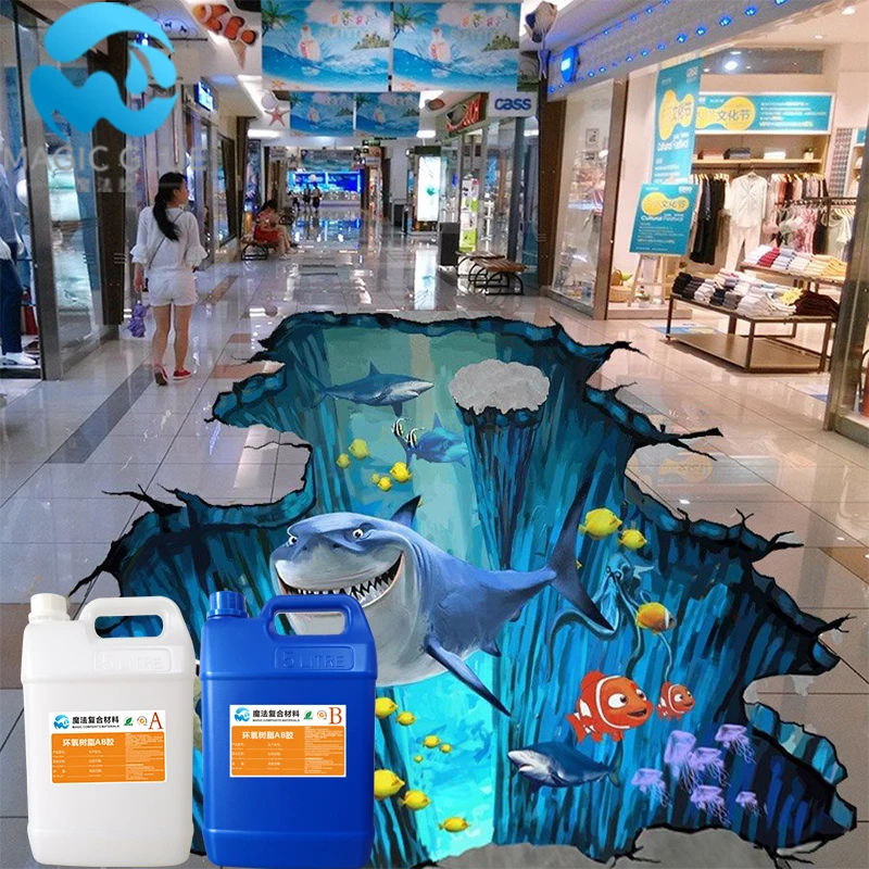 Two component epoxy resin for indoor 3D floor