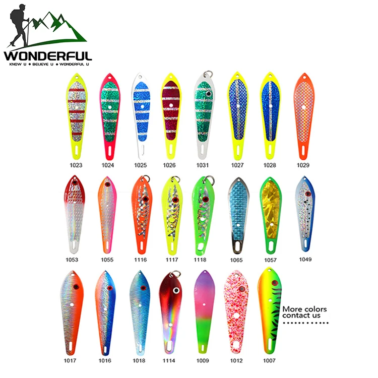 Factory New Design Artificial Deep Sea Fishing Sequins Metal Hard Bait Big Fishing Spoon Trolling Lure
