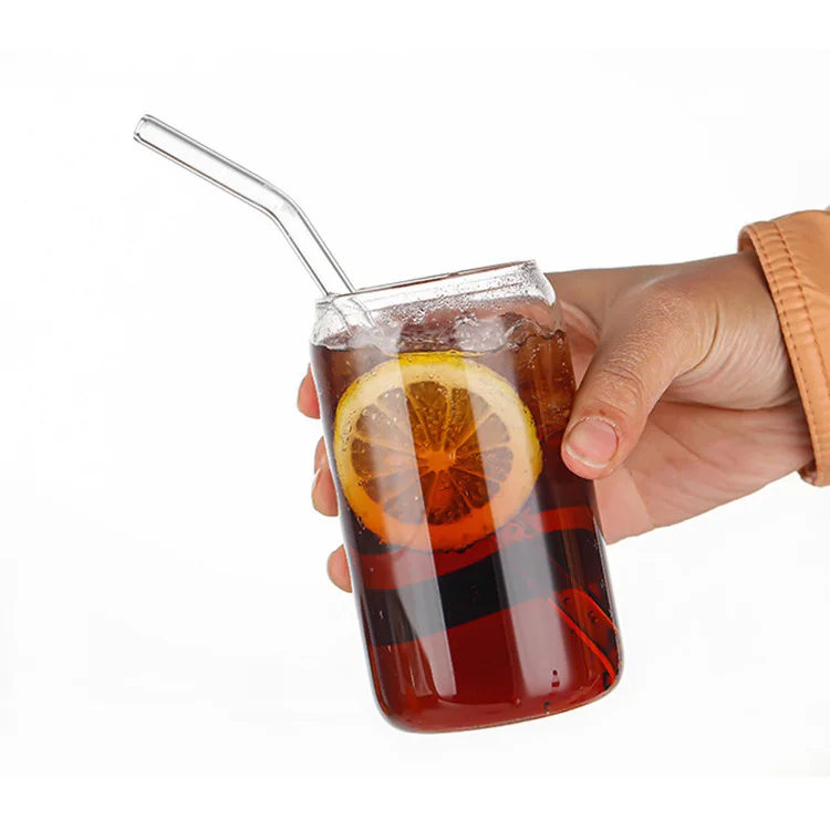 Custom Mug Coffee Glass Can Cup Beer Glass Tea Cups with Lids and Straws