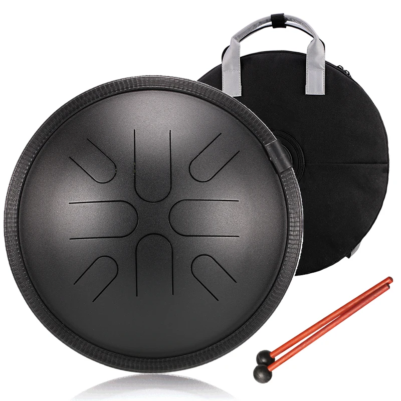 Hluru Tongue Travel Drum 10 Inch 8 Note Handpan Tank Drum Musical Instruments Japanese Mode Steel Drumset TA8
