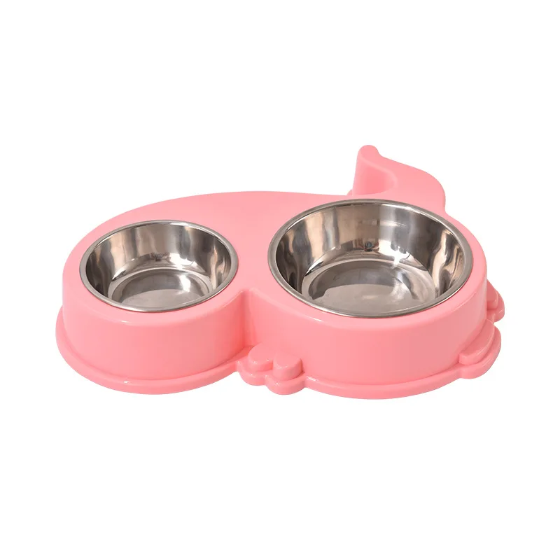 2021 New Monochrome Pet Supplies Cat and Dog Feeder Double Bowl Water Feeding Separate Detachable