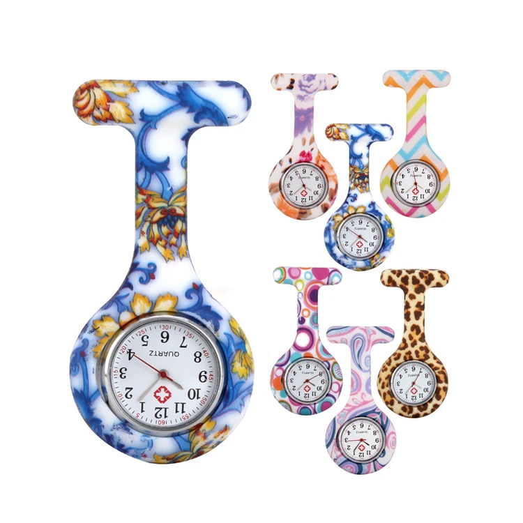 Sublimation Nursing Broches FOB Rubber Silicone Nurses Pocket Watches