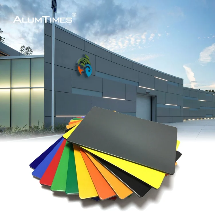 Alumtimes Hot Sale Fireproof pvdf 4mm Solid Wall Cladding  Aluminum Plastic Sandwich Composite Panel
