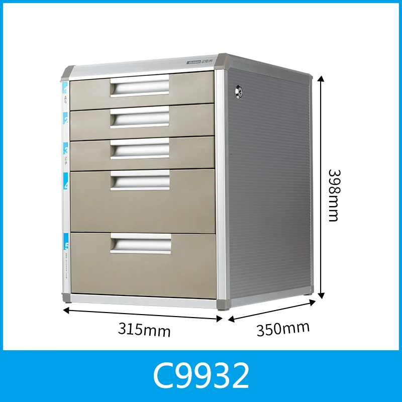 five-layer metal desktop file cabinet office data organizing storage box drawer with lock large capacity high quality