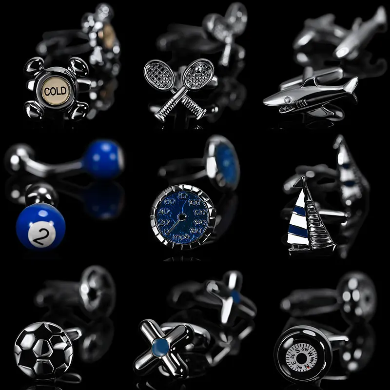 
High Quality Custom Opal Crystal Rhinestone Modern Luxury Cufflinks with Gift Box 