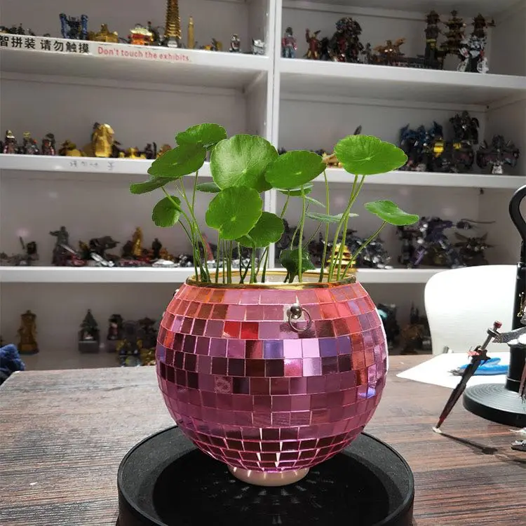 Wholesale Self Watering Disco Plant Holder Boho Decor Disco Ball Vase for Home Office or Patio
