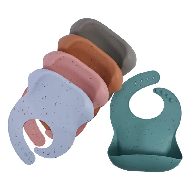 Custom logo baby bib adjustable waterproof bib soft edible silicone bib