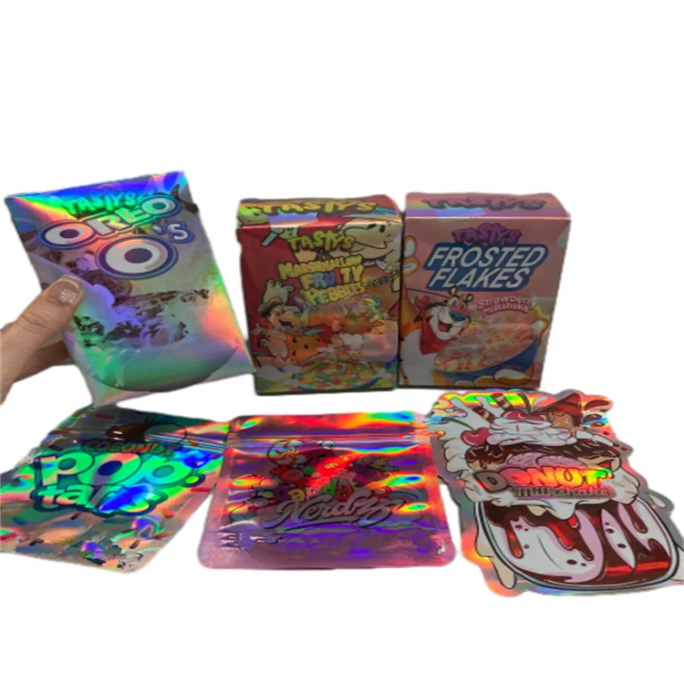 MOQ 200PCS Custom Cereal Boxes 3.5g Mylar Bag with Paper Boxes