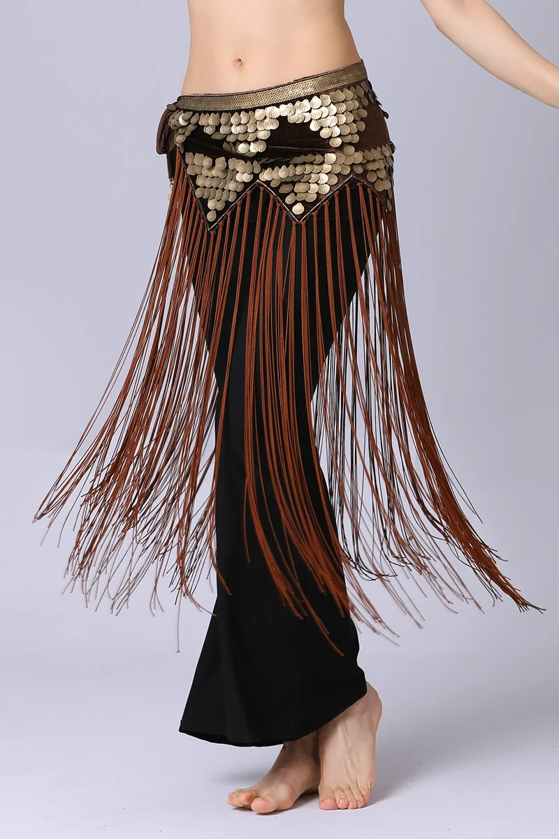 Sexy half circle sequin wrap Hip skirt Belly dance stage wear for women