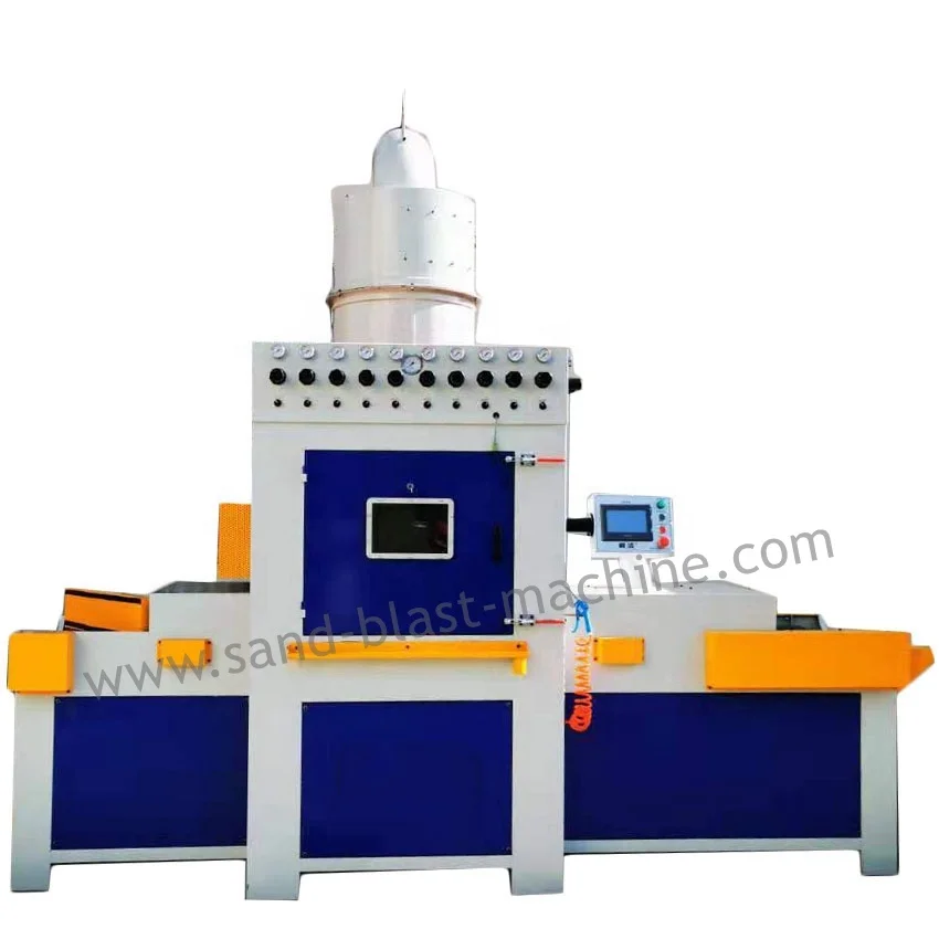 JL Automatic Conveyor belt sand blasting machine  with 12 pcs blasting guns for  clutch plate blasting