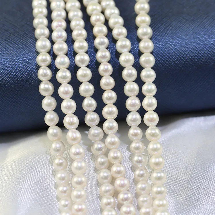 Cultured pearl high 6-6.5mm AA near round Chinese akoya high quality freshwater pearl string