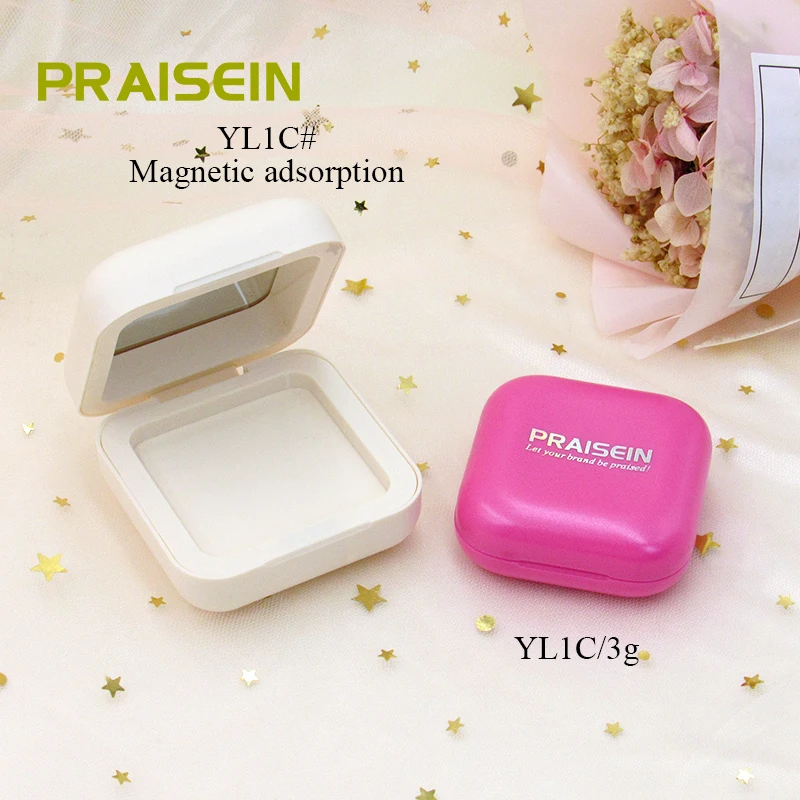 3g macaron color highlighter powder case square magnetic adsorption eye shadow blush container cosmetics packaging