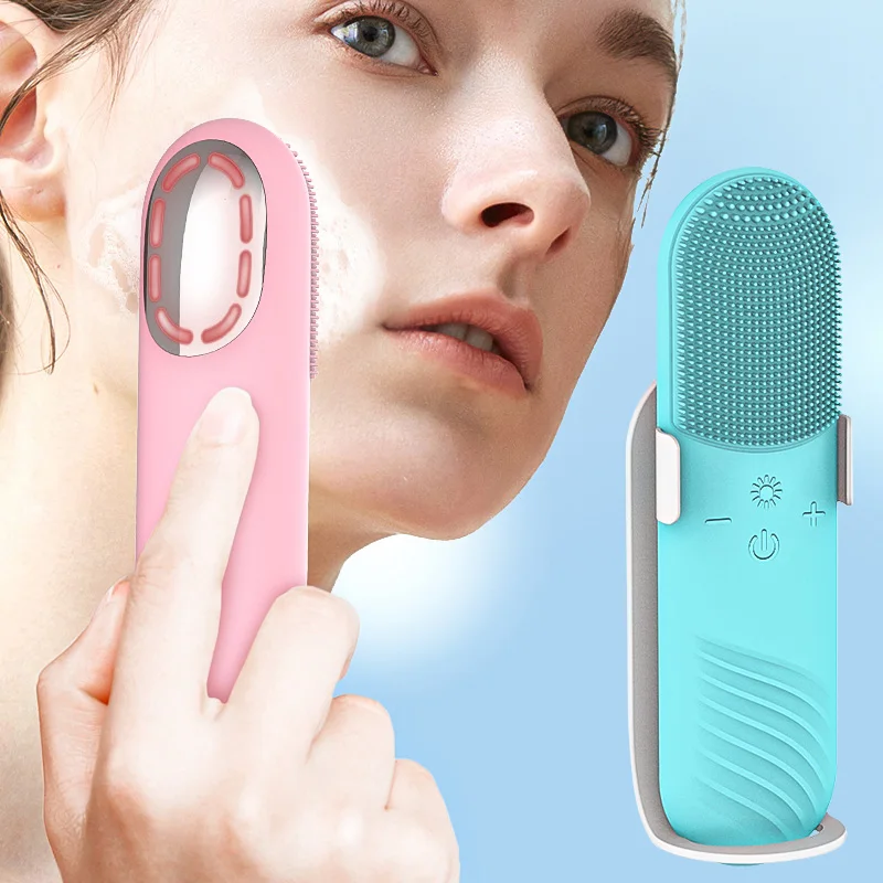 4 in 1 Portable Waterproof Facial Cleansing Brush USB Rechargeable Electric Silicone   Pore Clean Tool Instrument Face Scrubber