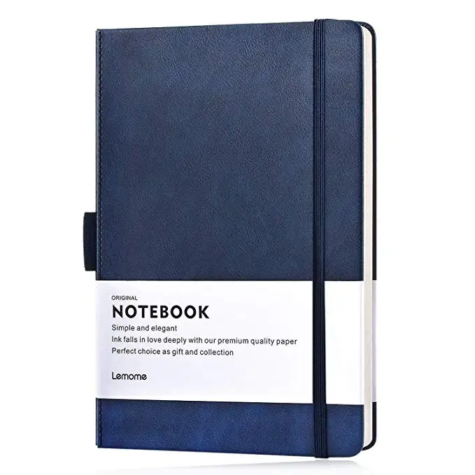
Thick Classic Notebook with Pen Loop with Pocket Leather Journal notebook 