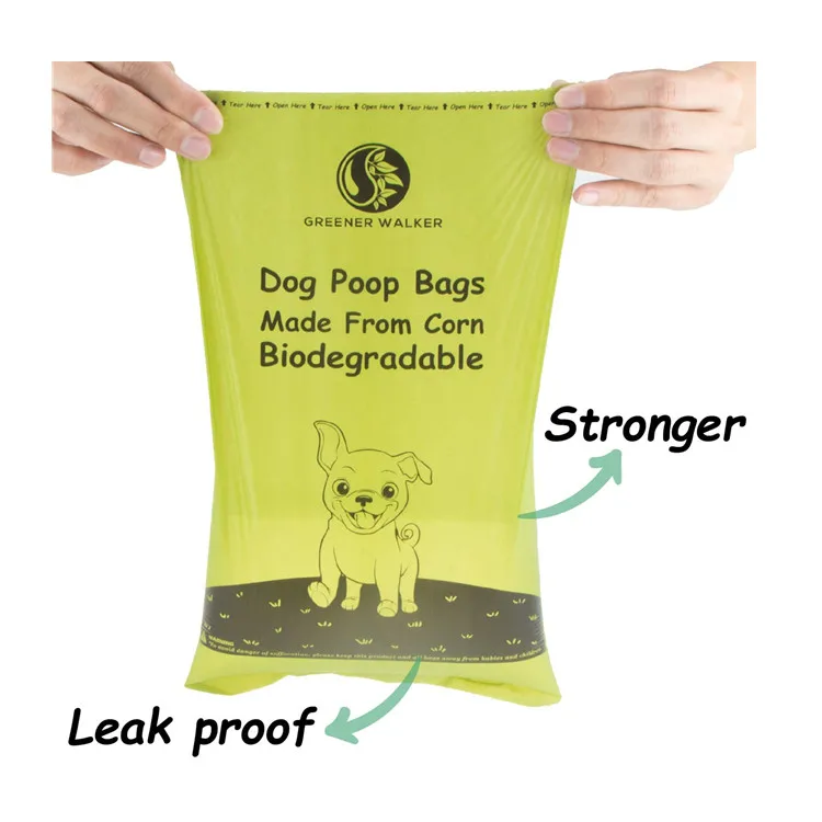 
Custom Printed Strong Home 100% Leak Proof Recycled Corn Starch Compostable Biodegradable Dog Poo Bags 