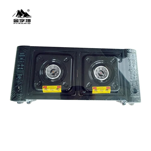 Wholesale Home kitchen stainless steel custom logo black Double burner gas stove