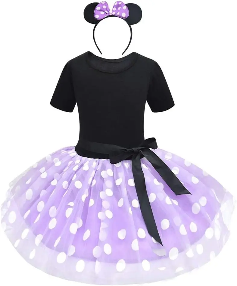 Dressy Daisy Toddler Girl Polka Dots Fancy Dress Up Kids Costume Birthday Party Tulle Dresses with Headband