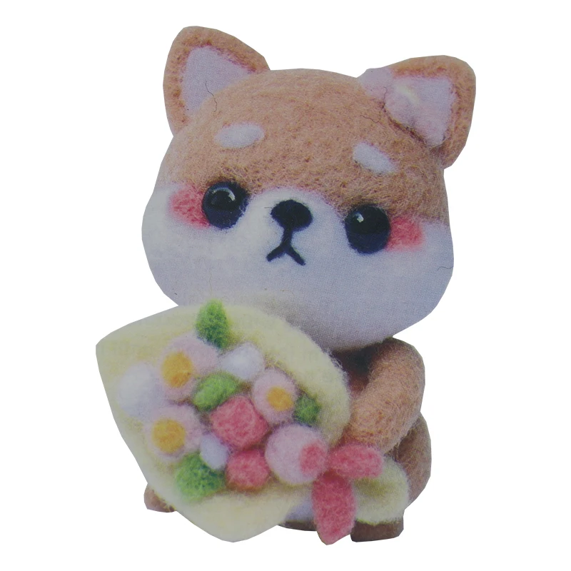 Wool Felt Poke Happy Diy Self-made Material Bag Cat Cat Rabbit Shiba Series Plush Doll