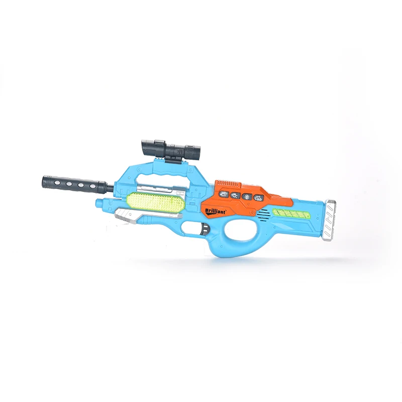 Electric plastic toy gun for boys play shooting light and sound submachine gun