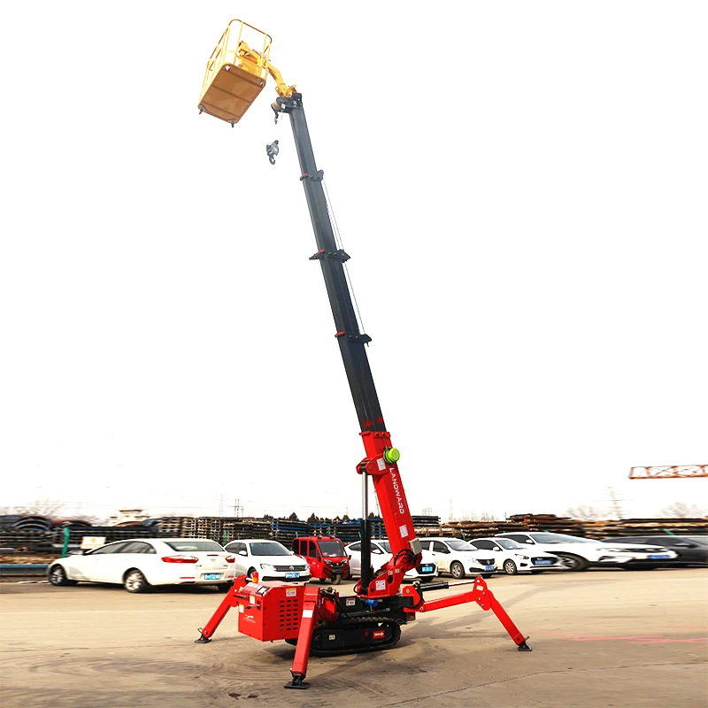 3Ton Electric Diesel Spider Crane Remote Control  Lift 360° Mobile Telescopic Crawler Hydraulic Heavy Duty Crane