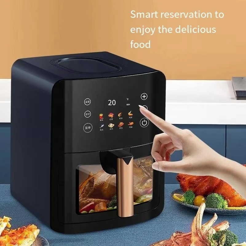 2024 Home Hotel 6L Large Capacity Square Oil-Free Automatic Electric Air Fryer Oven Multi-Function Intelligent Air Fryer