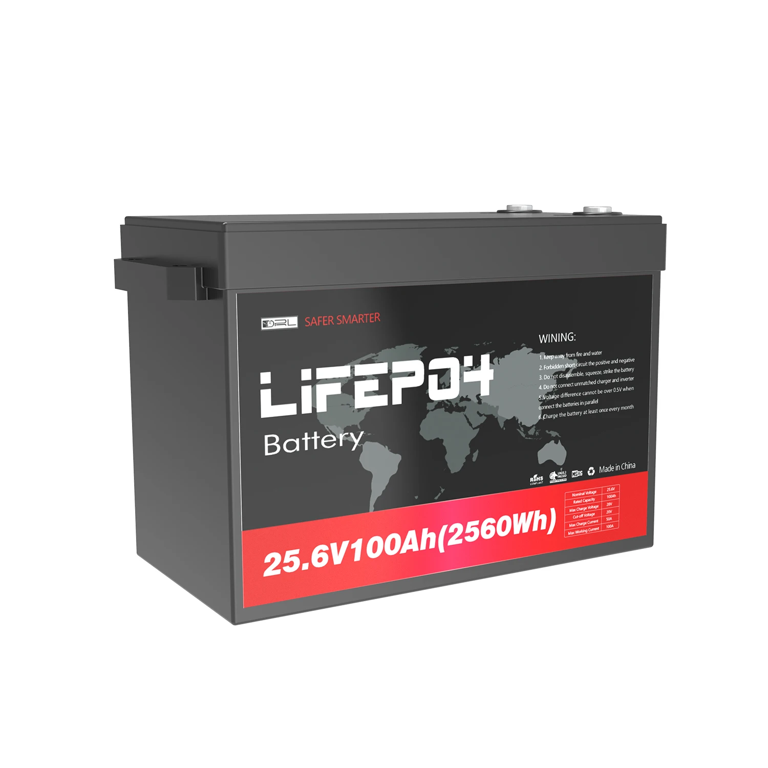 DERUN Long Life 12.8V 100Ah 200Ah Replace Gel 24V LiFePO4 Battery 25.6 Volt Lithium Battery For Solar System